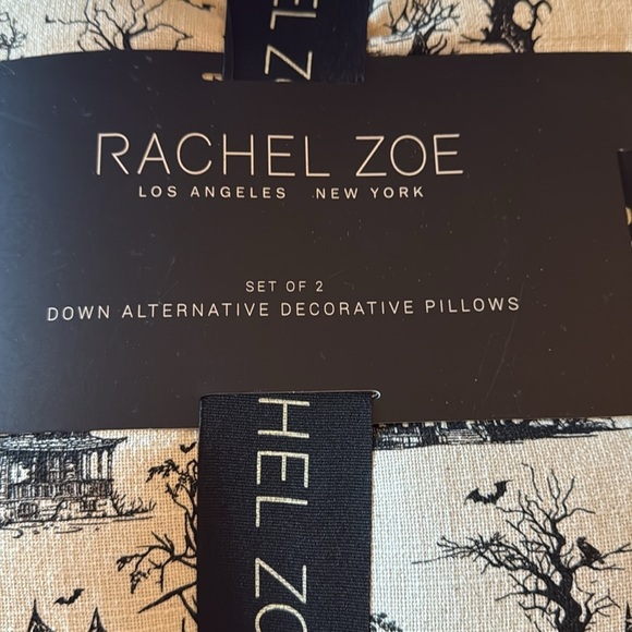 RACHEL ZOE 2PK Halloween bat haunted house throw pillow 20x20 🏚️👻🦇 - Picture 4 of 8